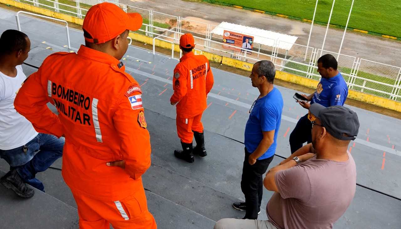 Camacã: Bombeiros fazem vistorias no Estádio Ribeirão e laudos são aprovados para jogos do campeonato baiano